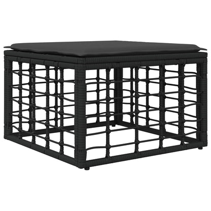 Set di divani da esterno 12 pz Nero e Grigio scuro Poliestere