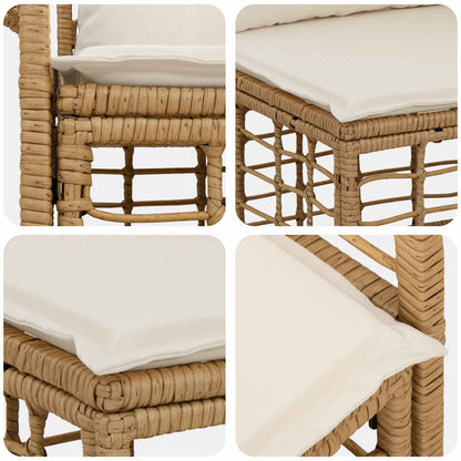 Set di divani da esterno 8 pcs Naturale e Bianco Crema | homemem39