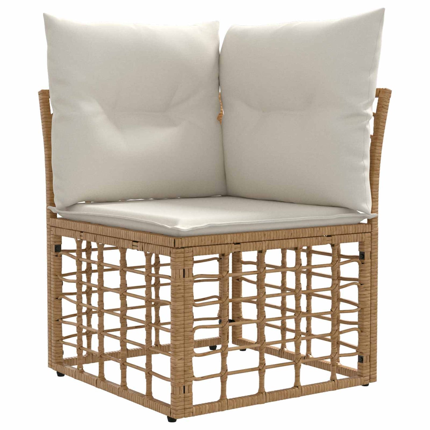 Set di divani da esterno 10 pz Naturale e Bianco Crema