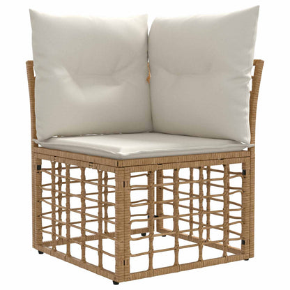Set di divani da esterno 10 pz Naturale e Bianco Crema