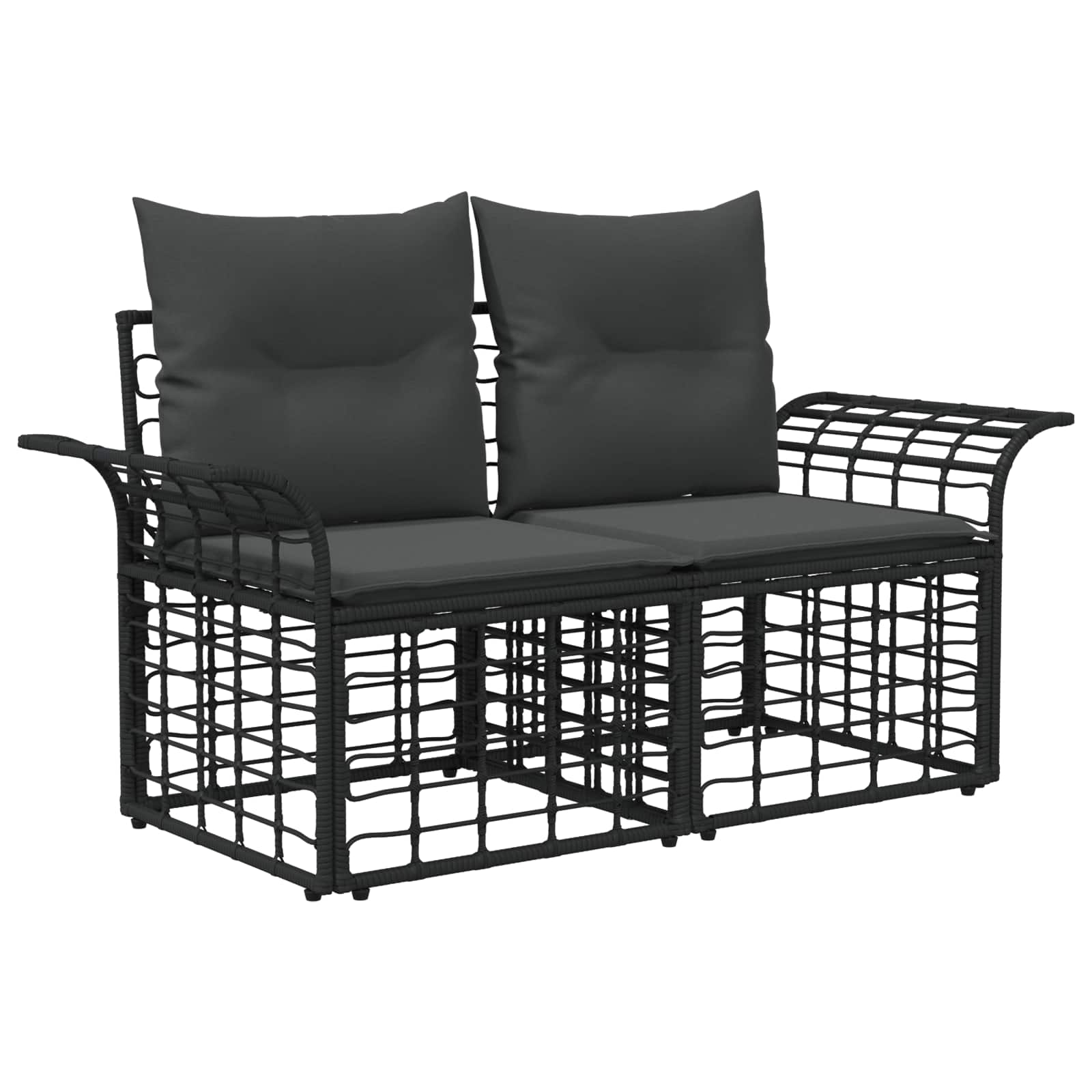 Set di divani da esterno 12 pcs Nero e Grigio scuro Poliestere | homemem39