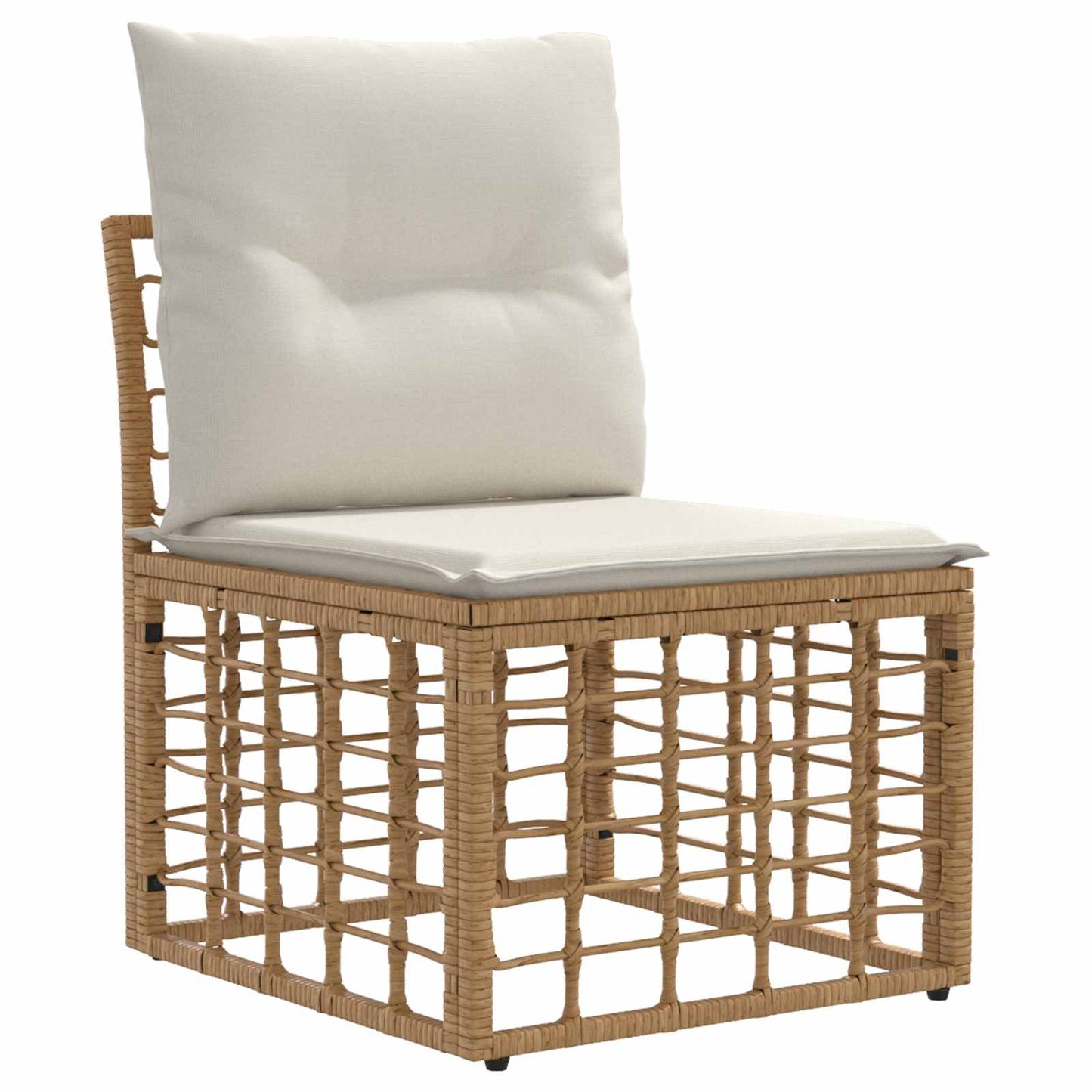 Set di divani da esterno 10 pz Naturale e Bianco Crema