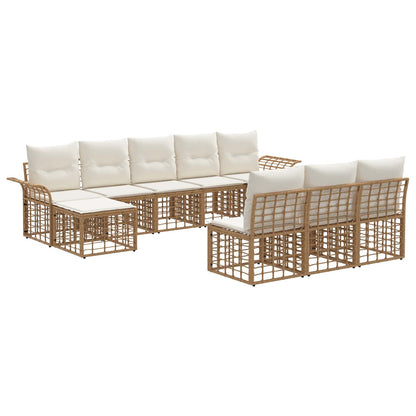 Set di divani da esterno 9 pcs Naturale e Bianco Crema | homemem39