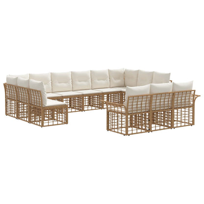 Set di divani da esterno 13 pcs Naturale e Bianco Crema | homemem39