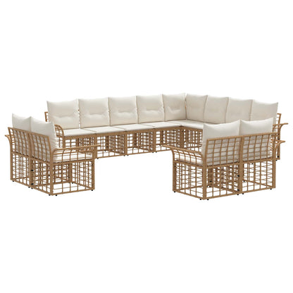 Set di divani da esterno 12 pcs Naturale e Bianco Crema | homemem39