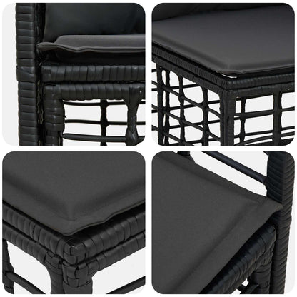 Set di divani da esterno 13 pcs Nero e Grigio scuro Poliestere | homemem39