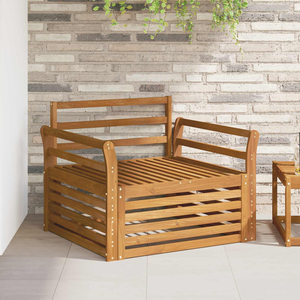 2 Pezzo Divano centrale per esterno Naturale 158 x 83 x 73 cm