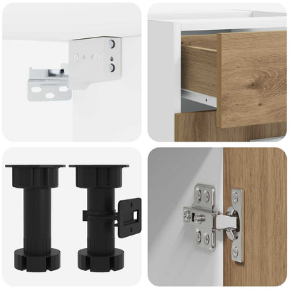 Unità Cucina LYON 4 pz Rovere Artigianale Legno ingegnerizzato | homemem39