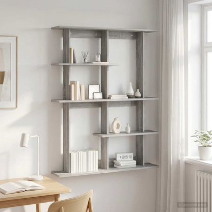 Scaffale da parete Sonoma grigio 102 x 20 x 130 cm | homemem39