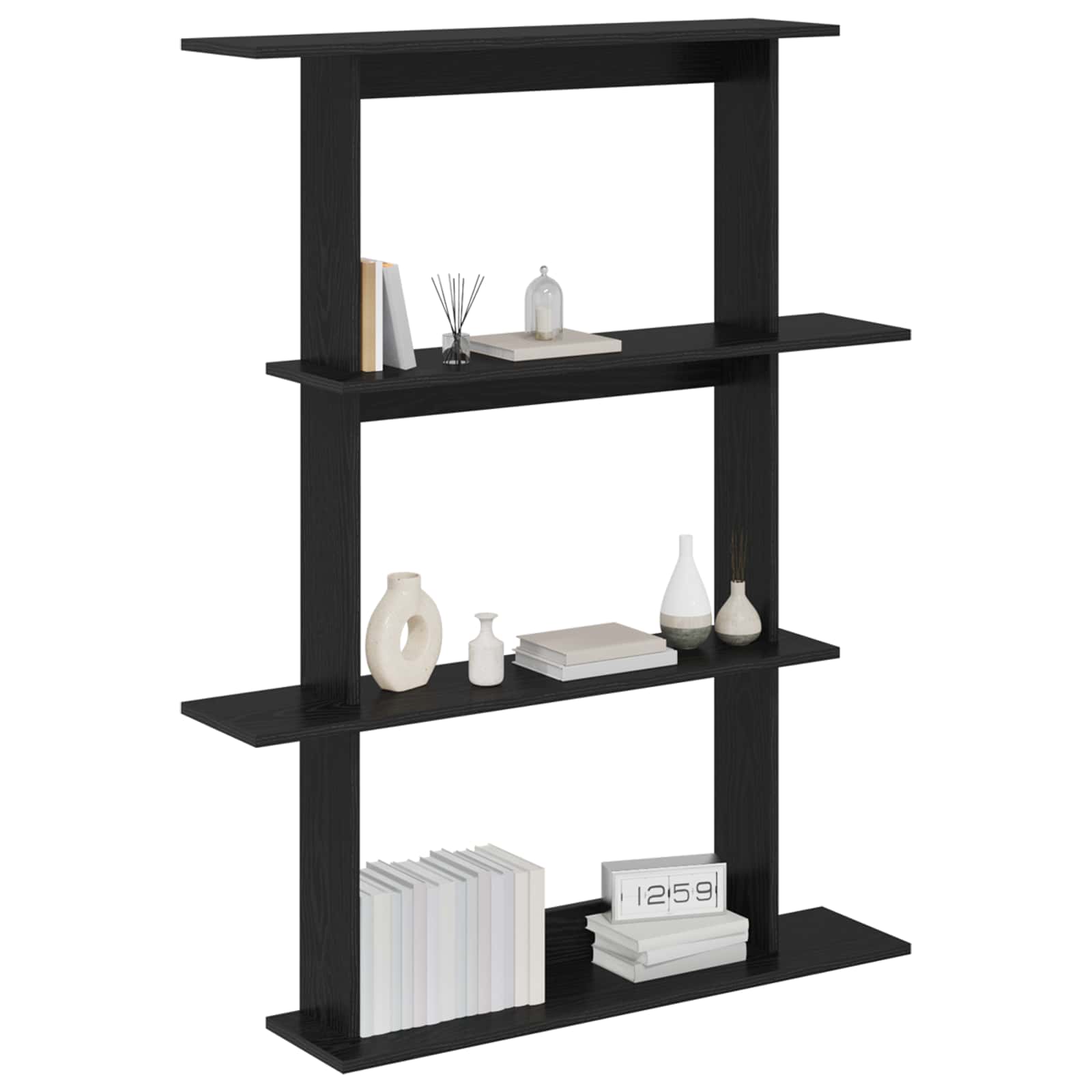 Scaffale da parete Rovere Nero 100 x 20 x 126 cm | homemem39