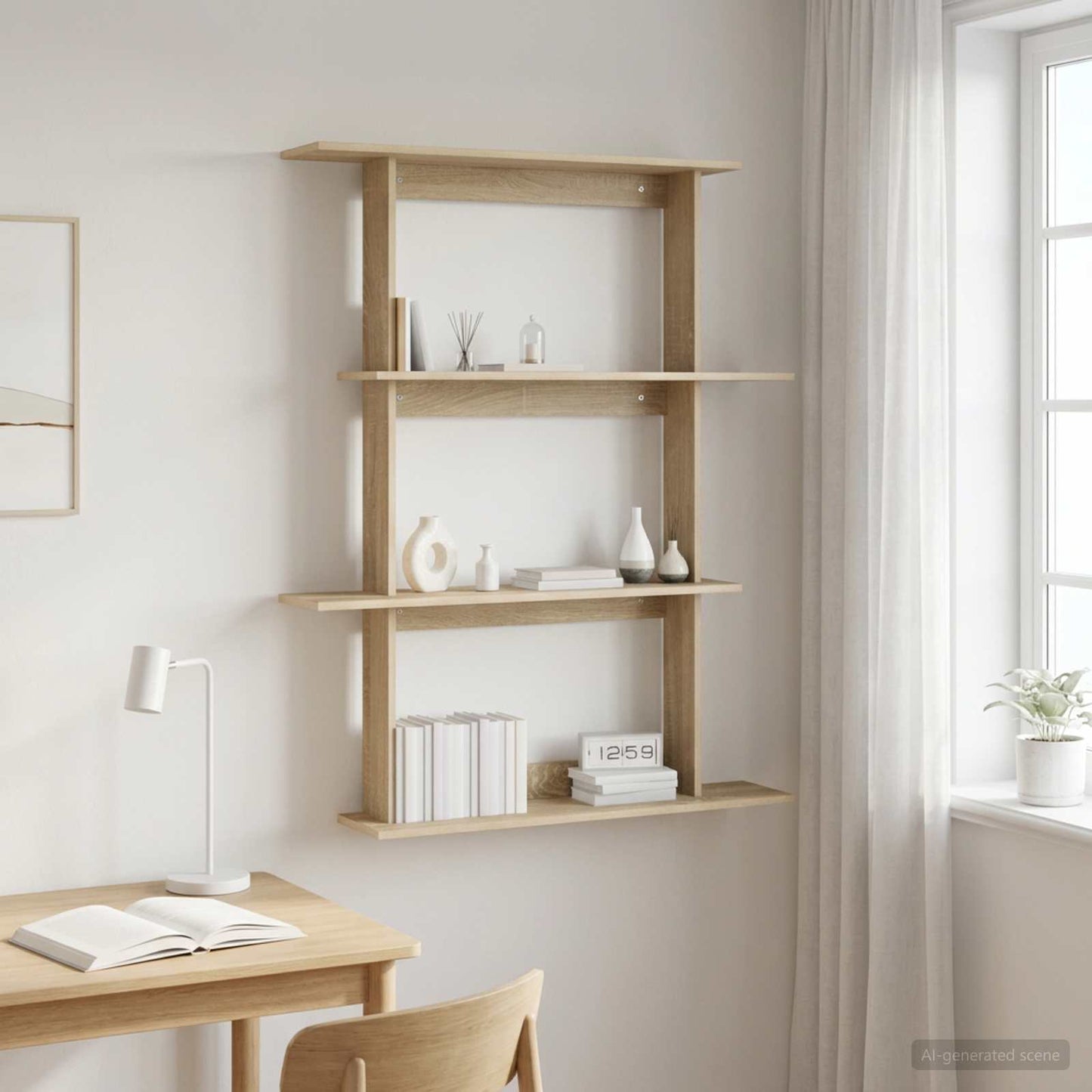 Scaffale da parete Rovere Sonoma 100 x 20 x 126 cm | homemem39