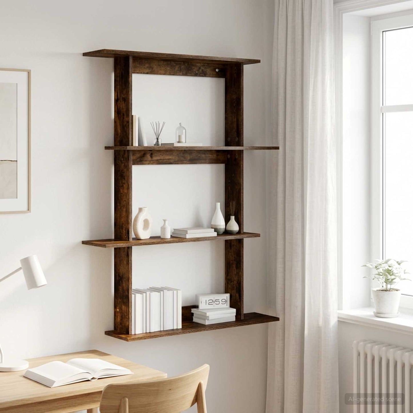 Scaffale da parete Rovere Fumo 100 x 20 x 126 cm | homemem39