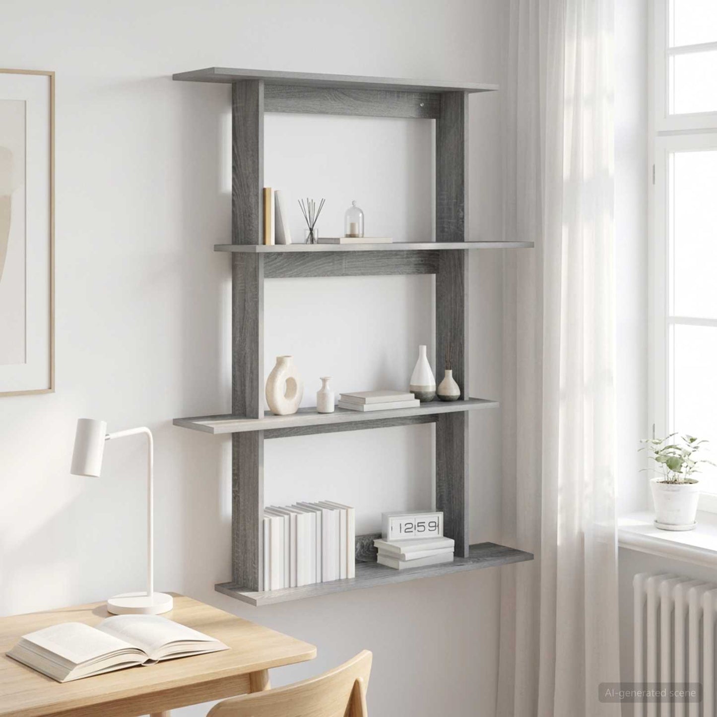 Scaffale da parete Sonoma grigio 100 x 20 x 126 cm | homemem39