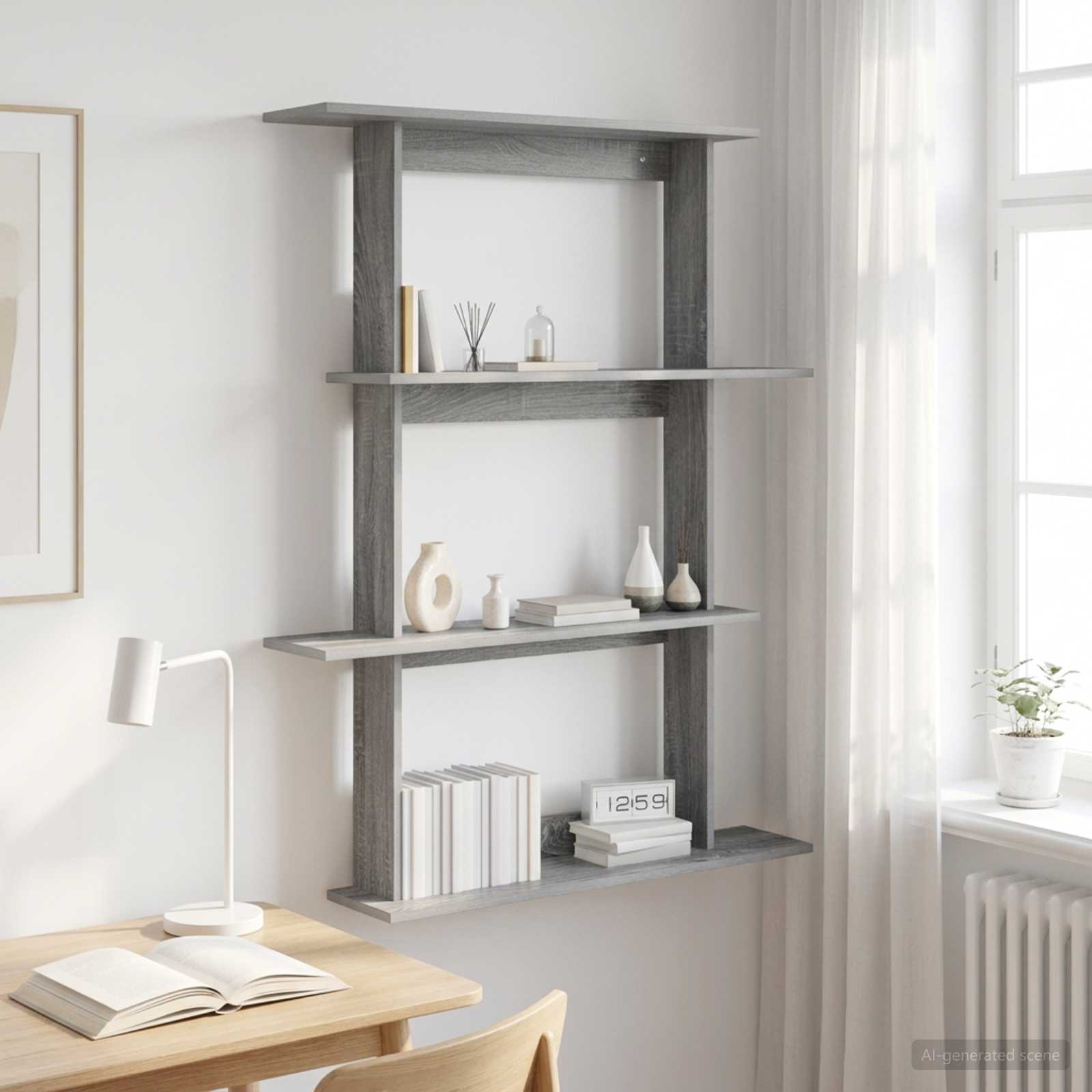 Scaffale da parete Sonoma grigio 100 x 20 x 126 cm | homemem39