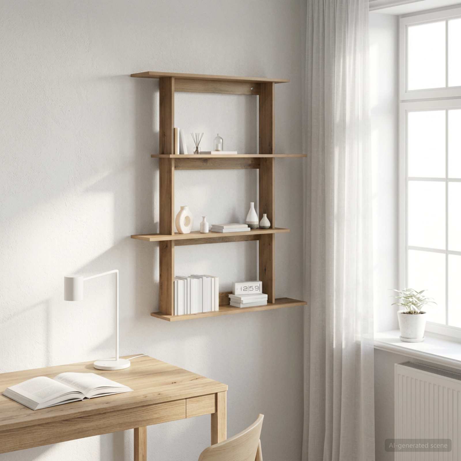 Scaffale da parete Rovere Artigianale 100 x 20 x 126 cm | homemem39