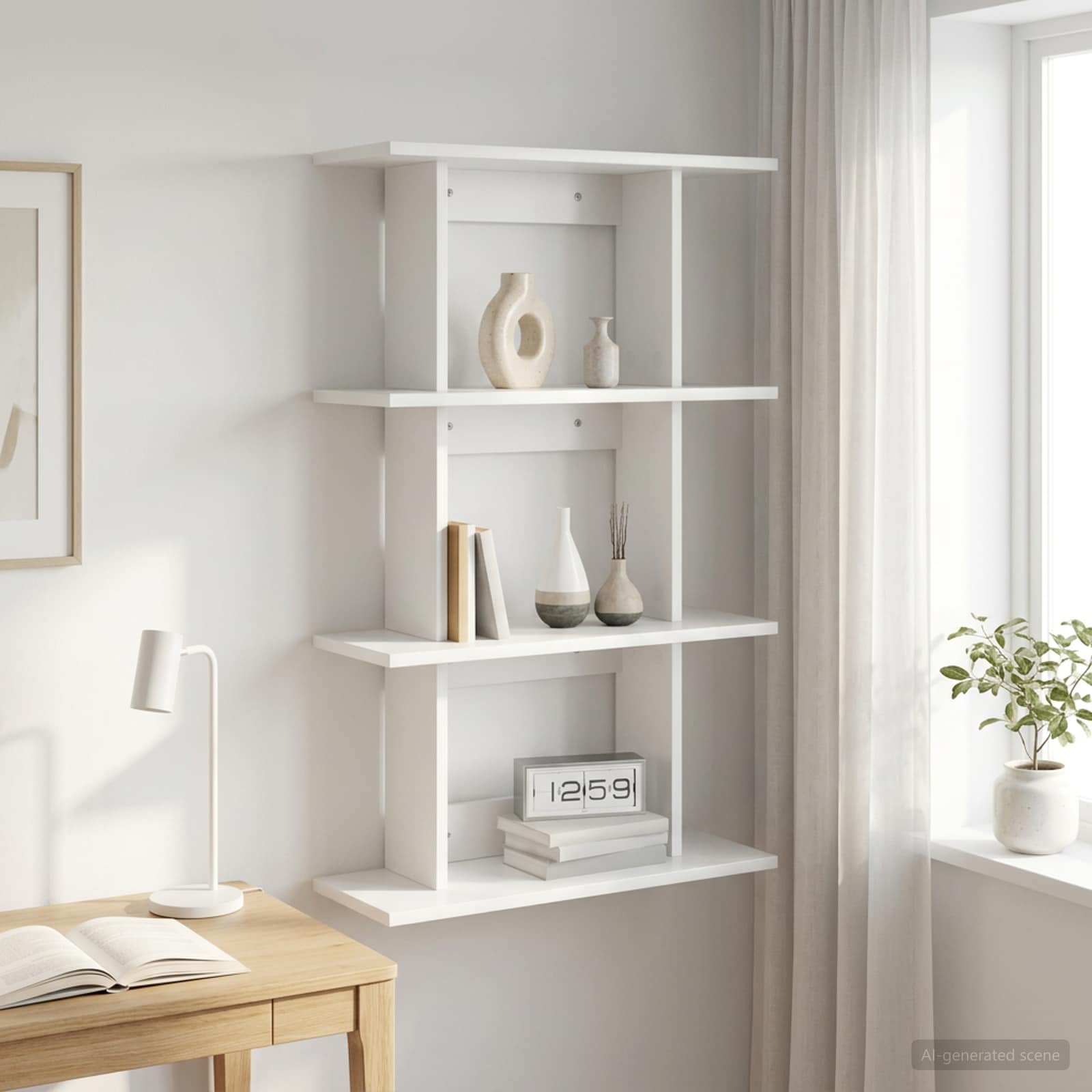 Scaffale da parete A parete Bianco 56 x 20 x 90 cm | homemem39