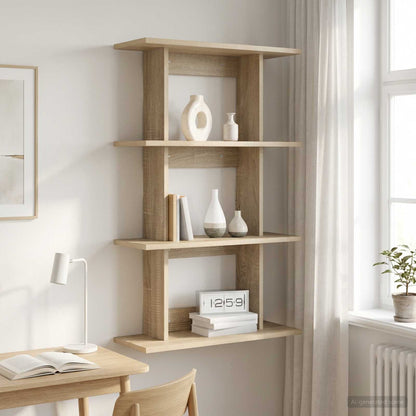 Scaffale da parete A parete Rovere Sonoma 56 x 20 x 90 cm | homemem39