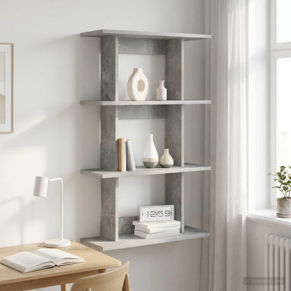 Scaffale da parete A parete Grigio Cemento 56 x 20 x 90 cm | homemem39