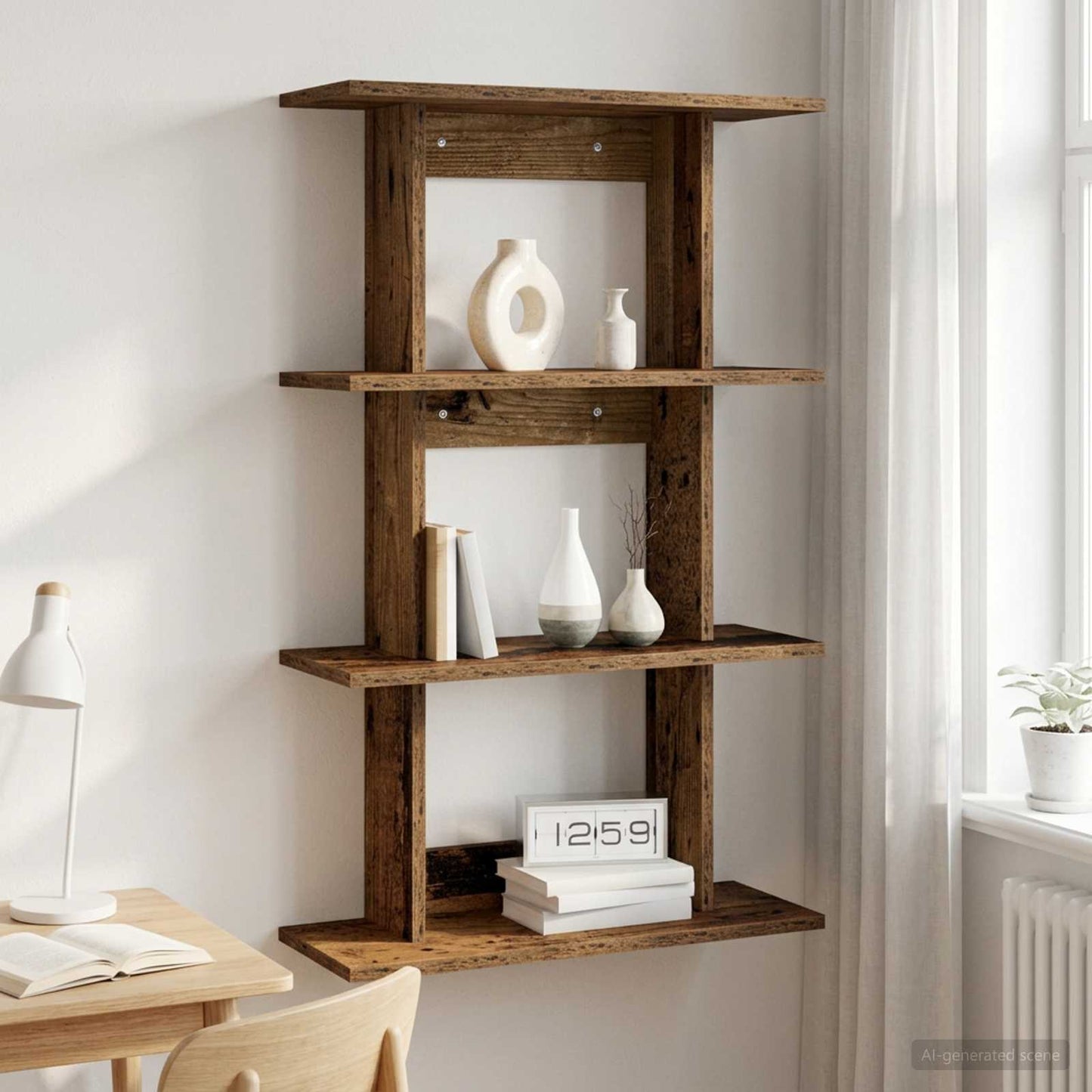 Scaffale da parete A parete Legno antico 56 x 20 x 90 cm | homemem39