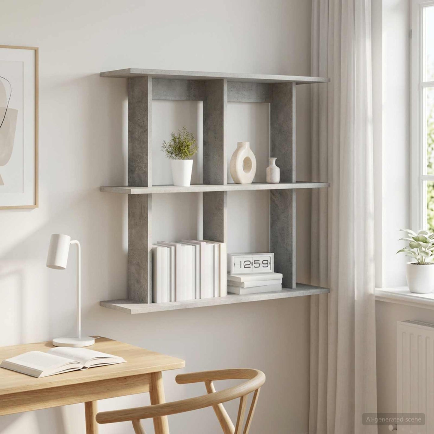 Scaffale da parete A parete Grigio Cemento 80 x 20 x 75 cm | homemem39