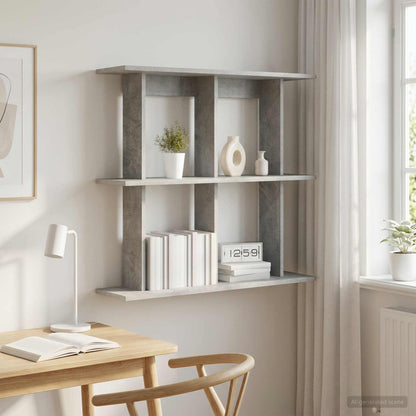 Scaffale da parete A parete Grigio Cemento 80 x 20 x 75 cm | homemem39