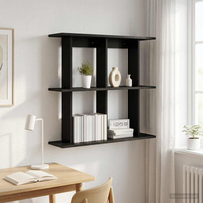 Scaffale da parete A parete Rovere Nero 100 x 20 x 75 cm | homemem39