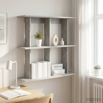 Scaffale da parete A parete Grigio Cemento 100 x 20 x 75 cm | homemem39