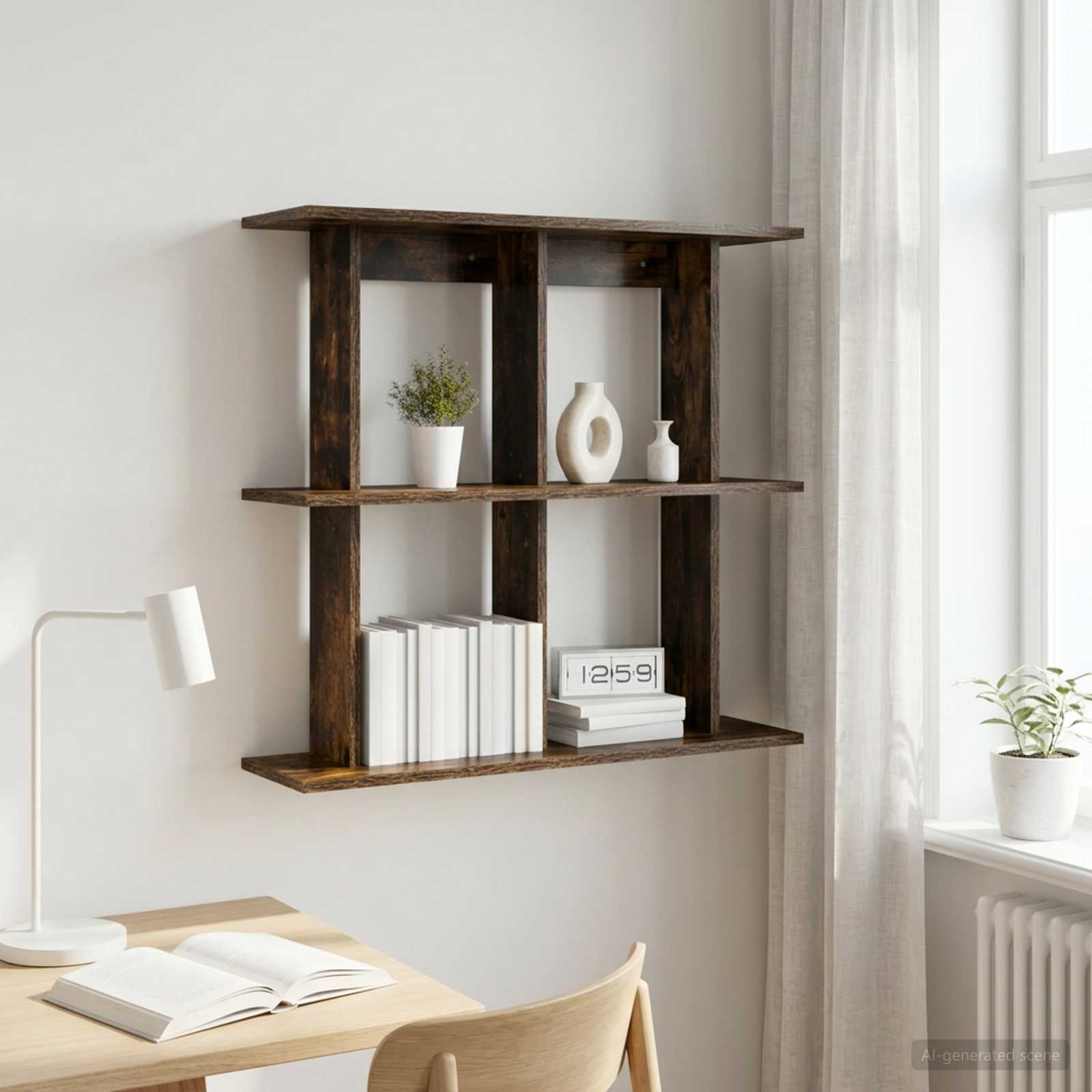 Scaffale da parete A parete Rovere Fumo 100 x 20 x 75 cm | homemem39