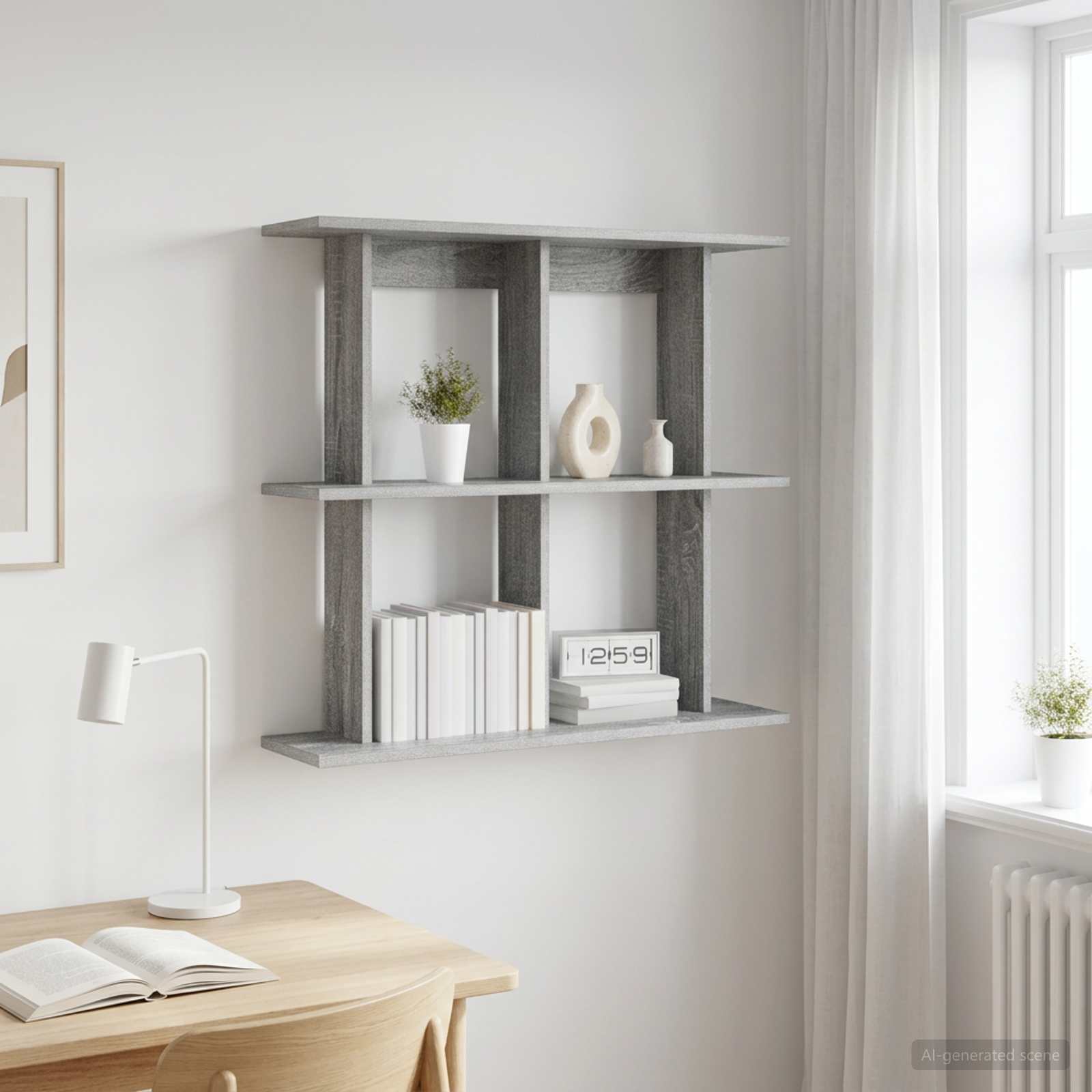 Scaffale da parete A parete Sonoma grigio 100 x 20 x 75 cm | homemem39