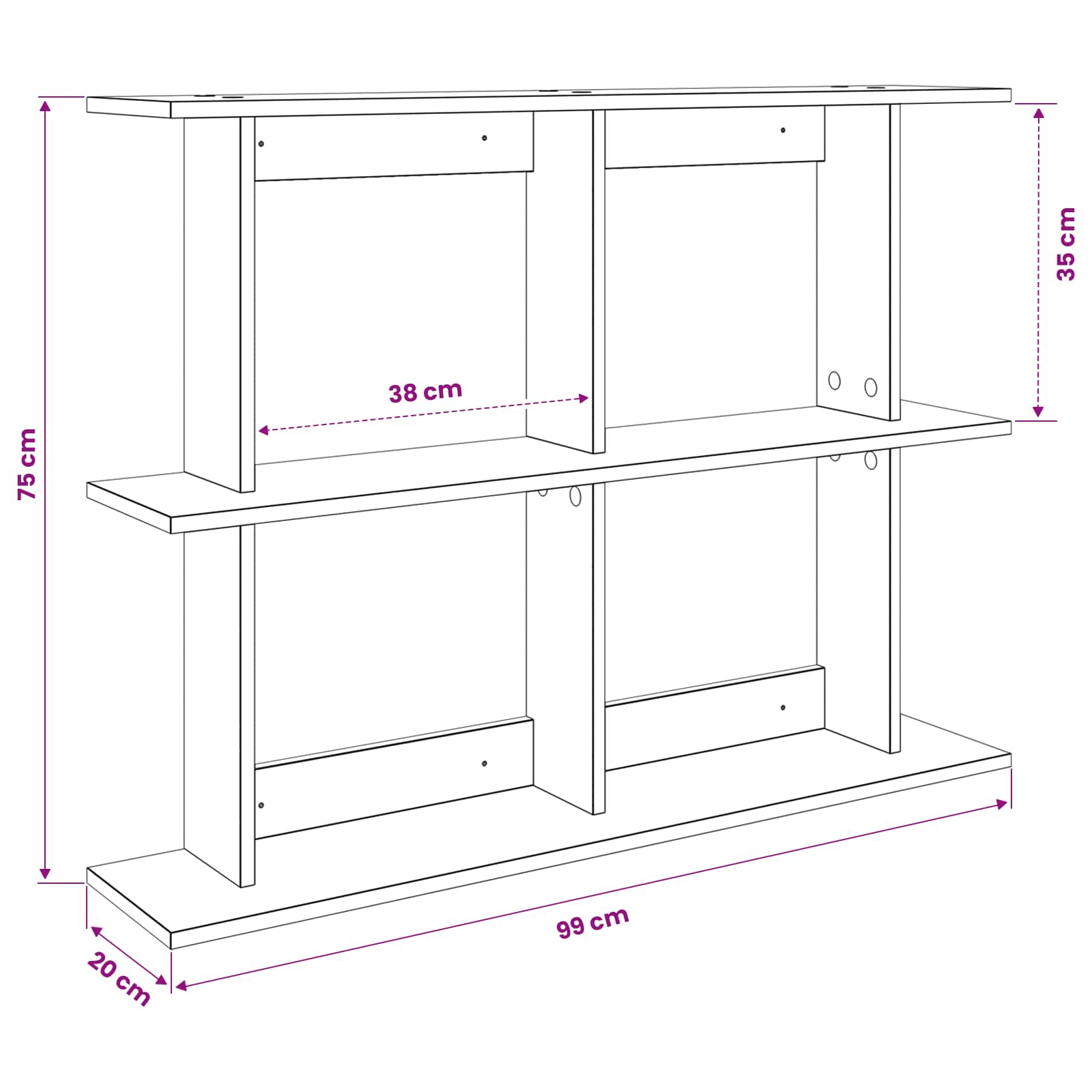 Scaffale da parete A parete Legno antico 100 x 20 x 75 cm | homemem39