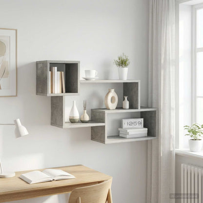 Mensola sospesa A parete Grigio Cemento 87 x 20 x 55 cm | homemem39