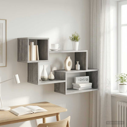 Mensola sospesa A parete Sonoma grigio 87 x 20 x 55 cm | homemem39