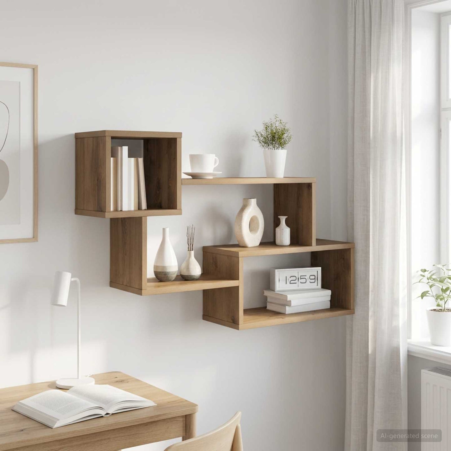 Mensola sospesa A parete Rovere Artigianale 87 x 20 x 55 cm | homemem39