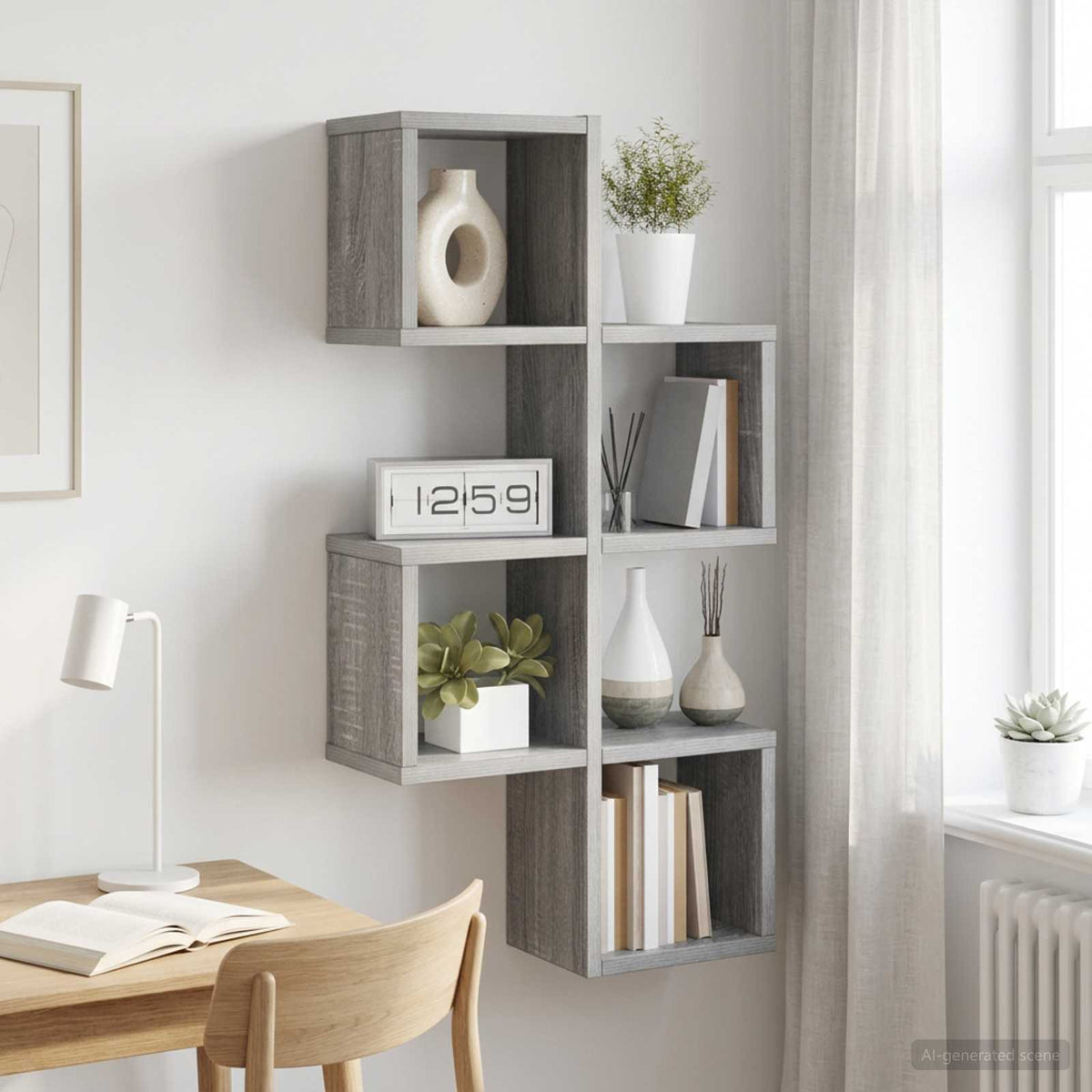 Scaffale da parete A parete Sonoma grigio 39 x 15 x 76 cm