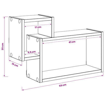 Scaffale da parete A parete Bianco 55 x 15 x 35 cm | homemem39