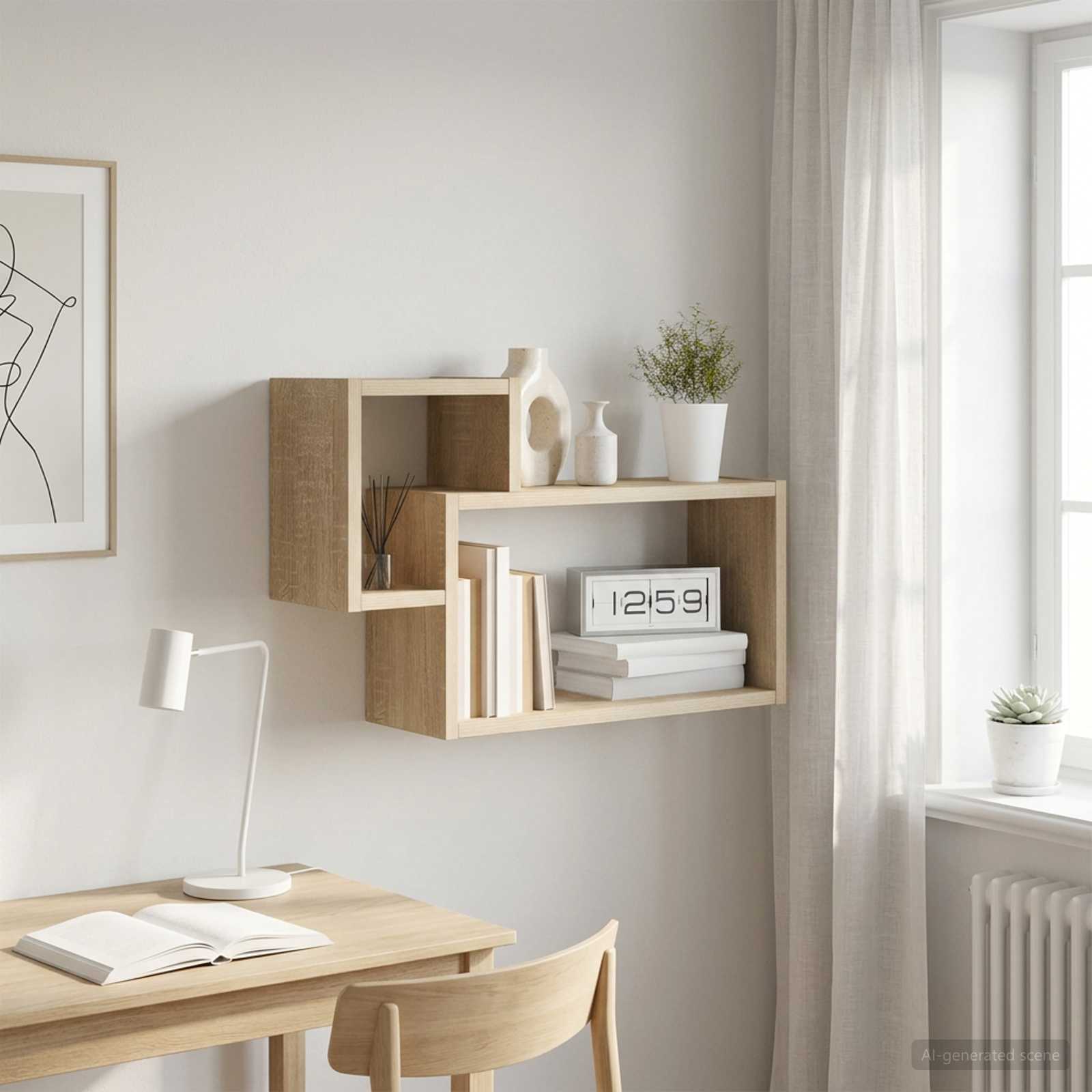 Scaffale da parete A parete Rovere Sonoma 55 x 15 x 35 cm | homemem39