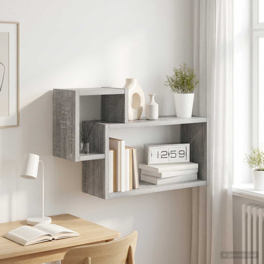 Scaffale da parete A parete Sonoma grigio 55 x 15 x 35 cm | homemem39