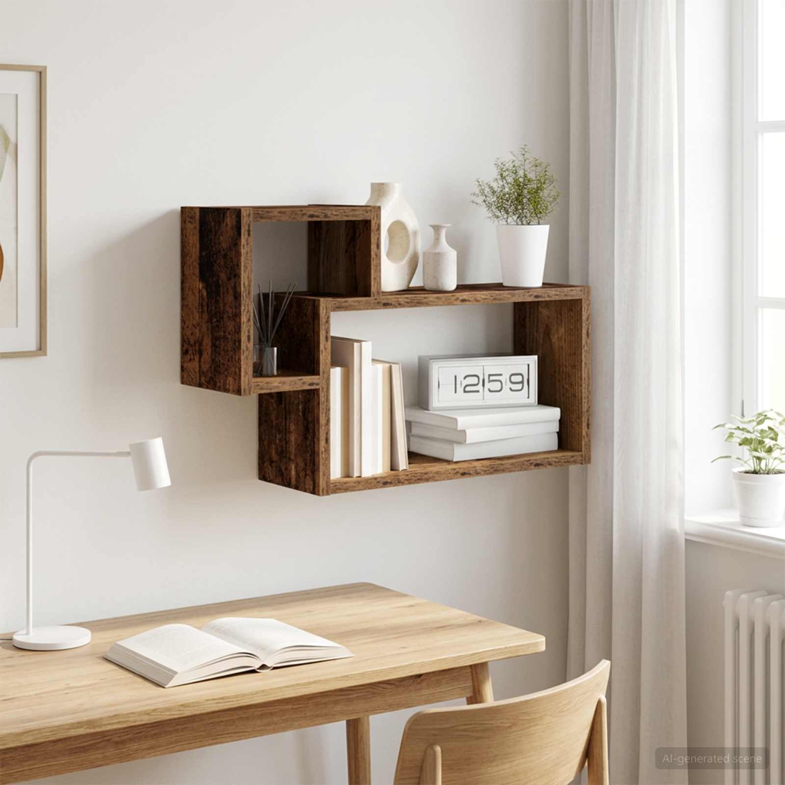 Scaffale da parete A parete Legno antico 55 x 15 x 35 cm | homemem39