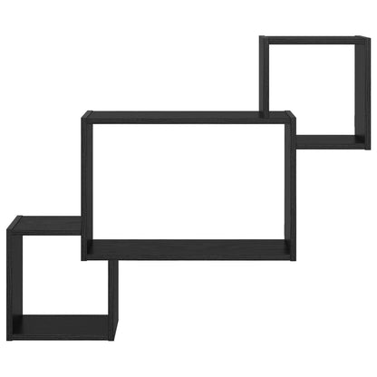 Scaffale da parete A parete Rovere Nero 91,5 x 15 x 76 cm | homemem39
