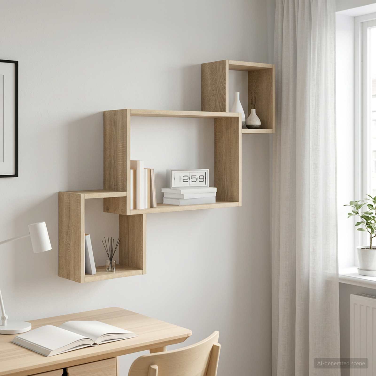 Scaffale da parete A parete Rovere Sonoma 91,5 x 15 x 76 cm | homemem39