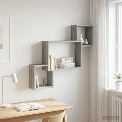 Scaffale da parete A parete Sonoma grigio 91,5 x 15 x 76 cm | homemem39