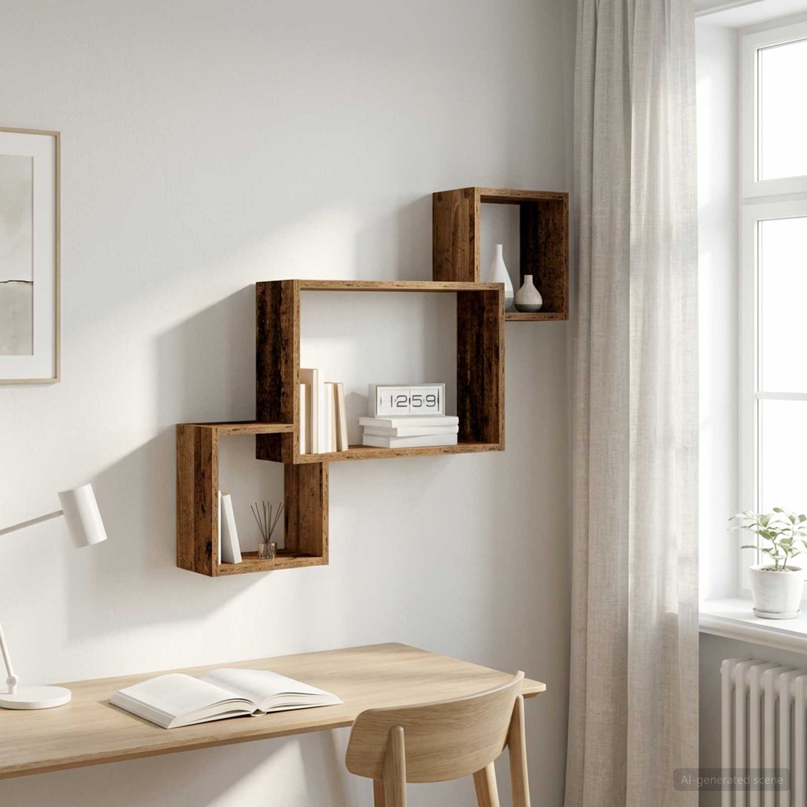 Scaffale da parete A parete Legno antico 91,5 x 15 x 76 cm | homemem39