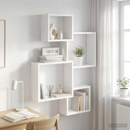 Mensole Cubo da Parete A parete Bianco 64 x 13,5 x 91,5 cm | homemem39