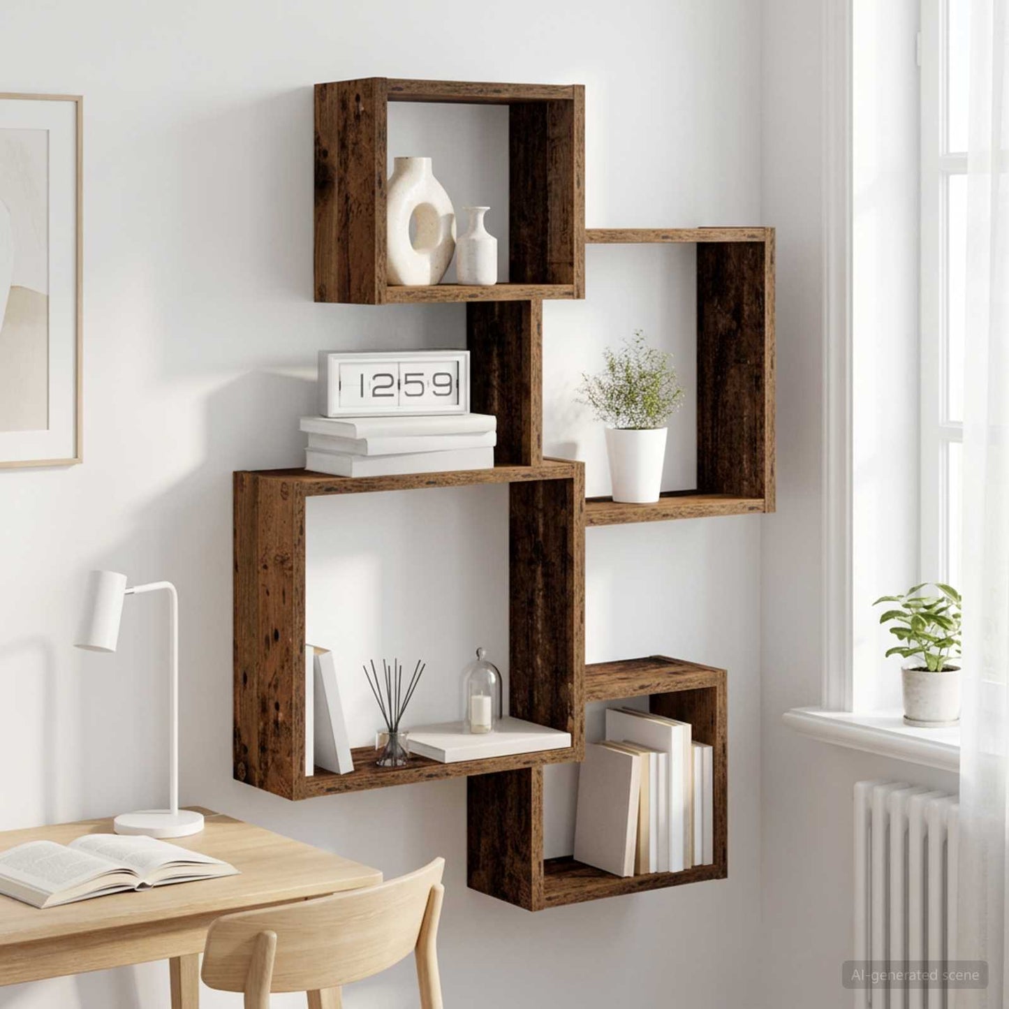 Mensole Cubo da Parete A parete Legno antico | homemem39