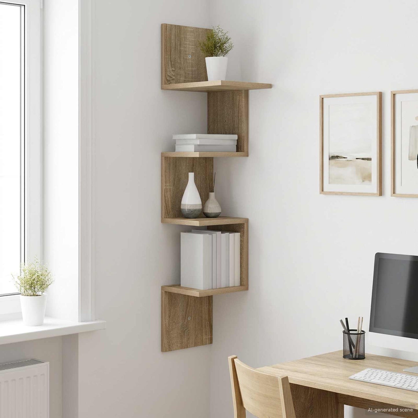 Scaffale da parete A parete Rovere Sonoma 32 x 21 x 107 cm | homemem39