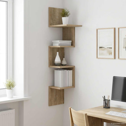 Scaffale da parete A parete Rovere Sonoma 32 x 21 x 107 cm | homemem39