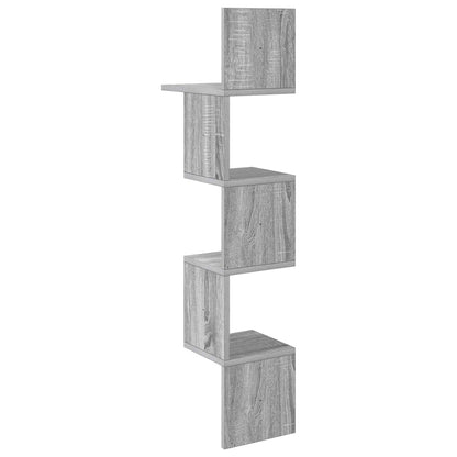 Scaffale da parete A parete Sonoma grigio 32 x 21 x 107 cm | homemem39