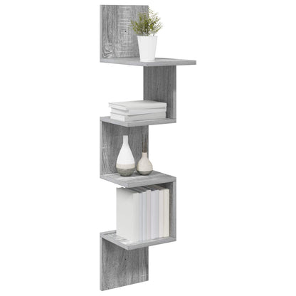 Scaffale da parete A parete Sonoma grigio 32 x 21 x 107 cm | homemem39