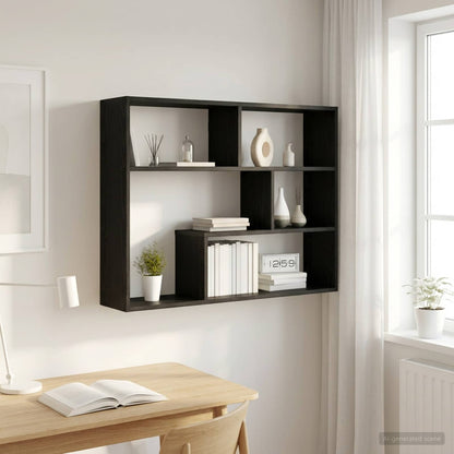 Scaffale da parete A parete Rovere Nero 95 x 20 x 69,5 cm | homemem39
