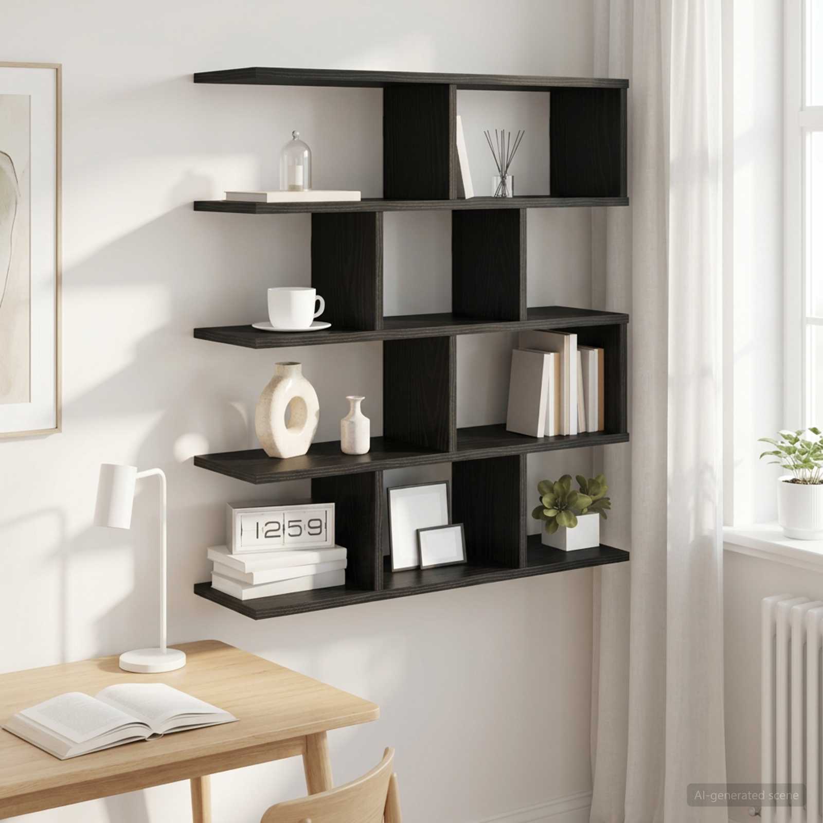 Scaffale da parete Rovere Nero 70 x 20 x 100 cm | homemem39